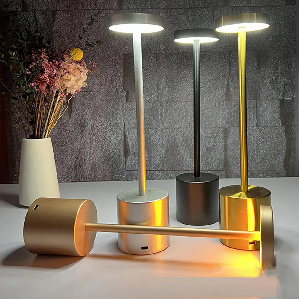 Lampe de Table classique, Rechargeable par USB, veilleuse à gradation continue, tactile, lampe de bureau, 3 couleurs, lampe de chevet, décoration de Bar d'hôtel