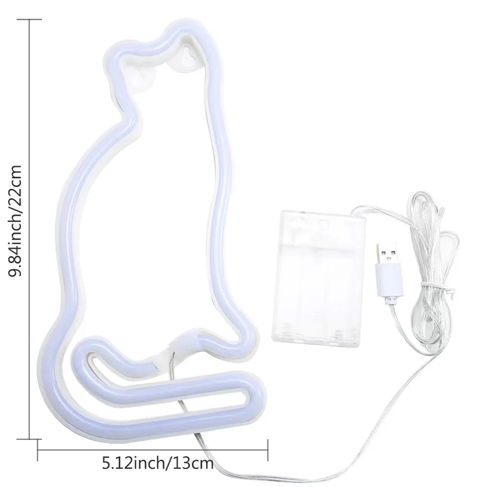 Butterfly Neon Sign USB/Battery Powered Cat LED Neon Light Skull Neon Lamp Wall Art Decor for Home - Il mio negozio