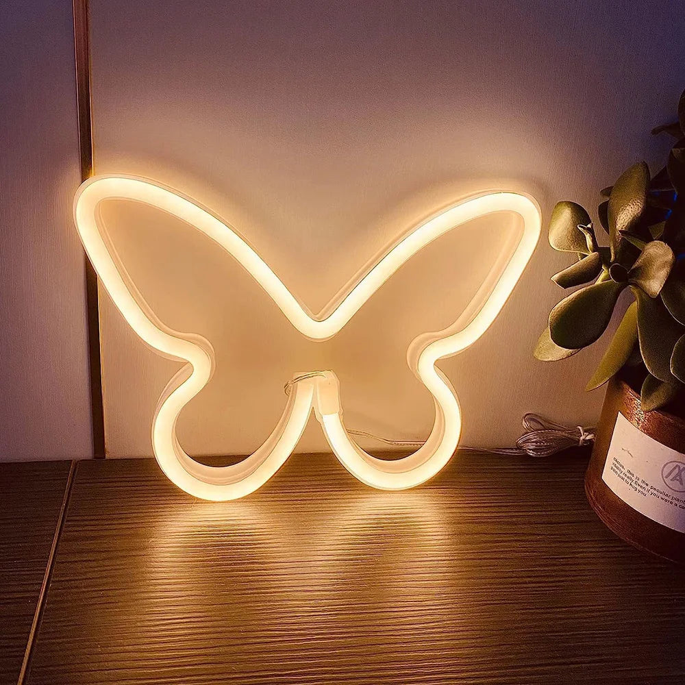 Butterfly Neon Sign USB/Battery Powered Cat LED Neon Light Skull Neon Lamp Wall Art Decor for Home - Il mio negozio