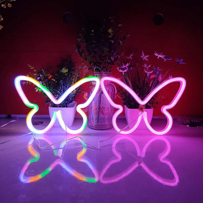 Butterfly Neon Sign USB/Battery Powered Cat LED Neon Light Skull Neon Lamp Wall Art Decor for Home - Il mio negozio