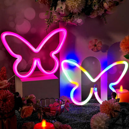 Butterfly Neon Sign USB/Battery Powered Cat LED Neon Light Skull Neon Lamp Wall Art Decor for Home - Il mio negozio
