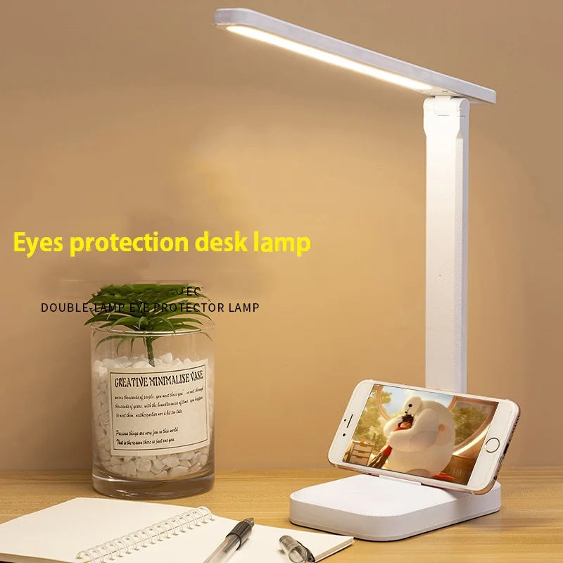 6000mAh Chargeable LED Table Lamp USB 3 Color Stepless Dimmable Desk Lamp Touch Foldable Eye Protection Reading Night Light - Il mio negozio