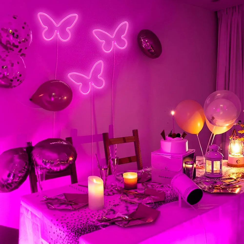 Butterfly Neon Sign USB/Battery Powered Cat LED Neon Light Skull Neon Lamp Wall Art Decor for Home - Il mio negozio