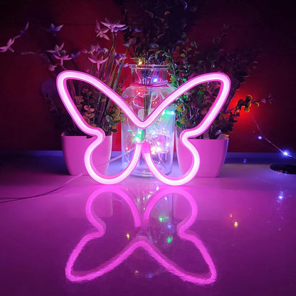 Butterfly Neon Sign USB/Battery Powered Cat LED Neon Light Skull Neon Lamp Wall Art Decor for Home - Il mio negozio