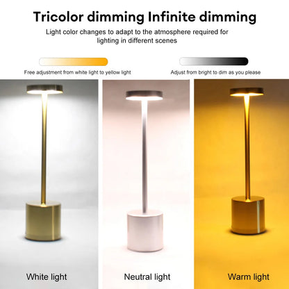 Lampe de Table classique, Rechargeable par USB, veilleuse à gradation continue, tactile, lampe de bureau, 3 couleurs, lampe de chevet, décoration de Bar d'hôtel