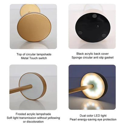 Lampe de Table classique, Rechargeable par USB, veilleuse à gradation continue, tactile, lampe de bureau, 3 couleurs, lampe de chevet, décoration de Bar d'hôtel