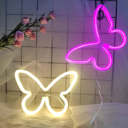 Butterfly Neon Sign USB/Battery Powered Cat LED Neon Light Skull Neon Lamp Wall Art Decor for Home - Il mio negozio