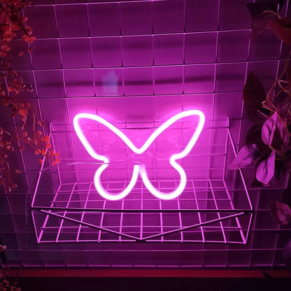 Butterfly Neon Sign USB/Battery Powered Cat LED Neon Light Skull Neon Lamp Wall Art Decor for Home - Il mio negozio