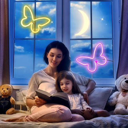 Butterfly Neon Sign USB/Battery Powered Cat LED Neon Light Skull Neon Lamp Wall Art Decor for Home - Il mio negozio