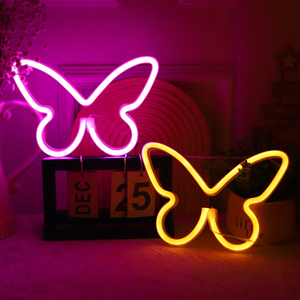 Butterfly Neon Sign USB/Battery Powered Cat LED Neon Light Skull Neon Lamp Wall Art Decor for Home - Il mio negozio