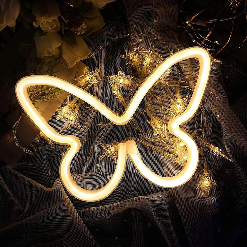 Butterfly Neon Sign USB/Battery Powered Cat LED Neon Light Skull Neon Lamp Wall Art Decor for Home - Il mio negozio