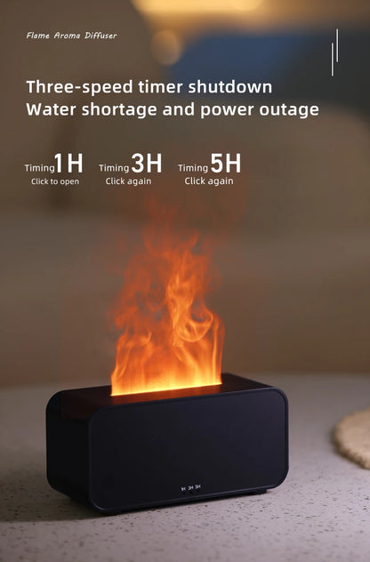Aroma Diffuser Simulation Colorful Flame Air Humidifier Can add Essential Oil Timing Setting Ultrasonic Cool Mist Maker Fogger - Il mio negozio