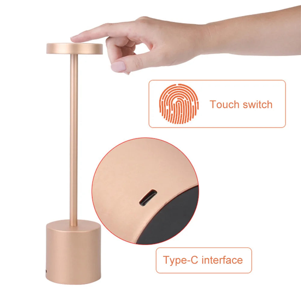 Lampe de Table classique, Rechargeable par USB, veilleuse à gradation continue, tactile, lampe de bureau, 3 couleurs, lampe de chevet, décoration de Bar d'hôtel