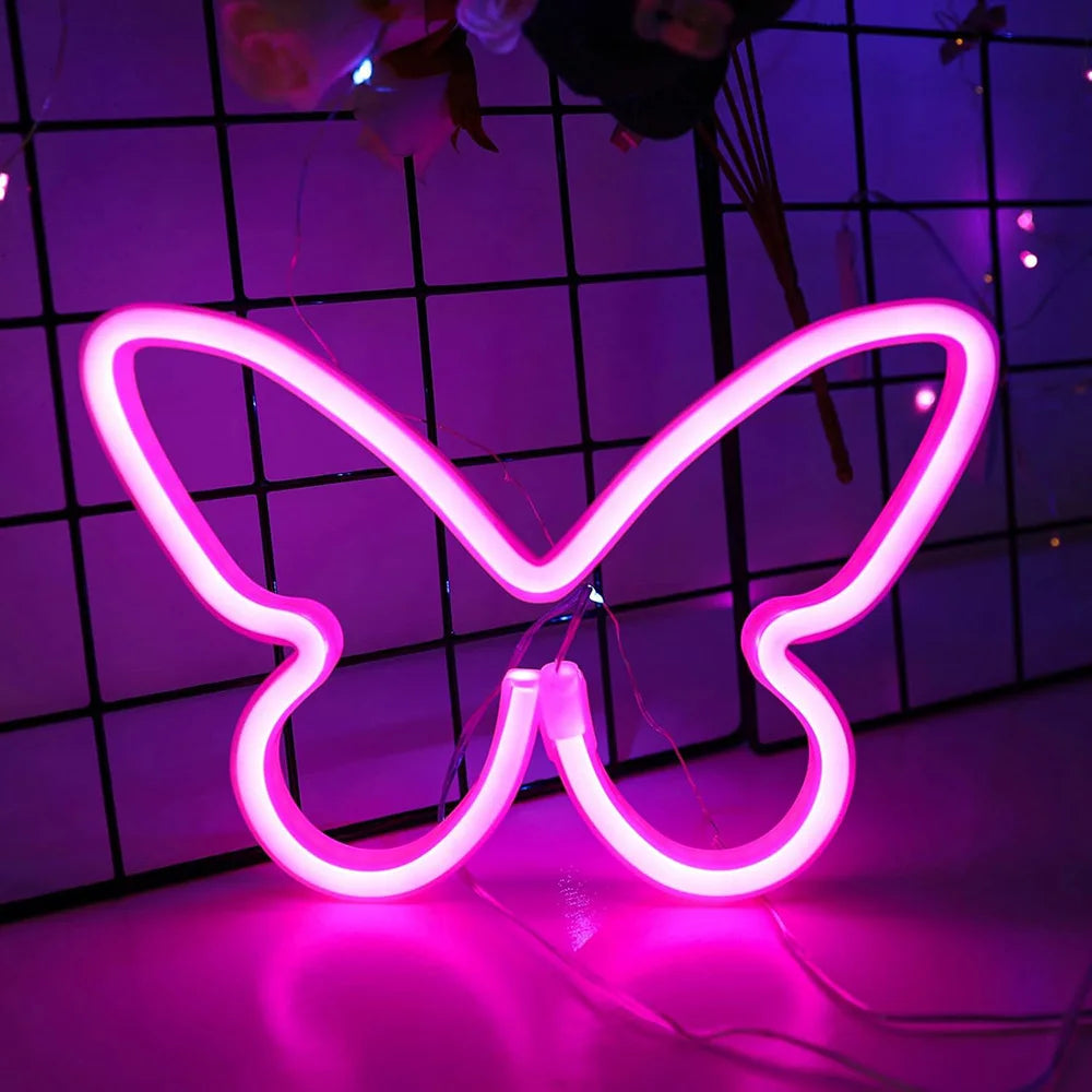 Butterfly Neon Sign USB/Battery Powered Cat LED Neon Light Skull Neon Lamp Wall Art Decor for Home - Il mio negozio