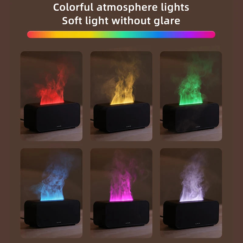 Aroma Diffuser Simulation Colorful Flame Air Humidifier Can add Essential Oil Timing Setting Ultrasonic Cool Mist Maker Fogger - Il mio negozio