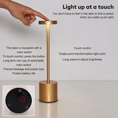 Lampe de Table classique, Rechargeable par USB, veilleuse à gradation continue, tactile, lampe de bureau, 3 couleurs, lampe de chevet, décoration de Bar d'hôtel