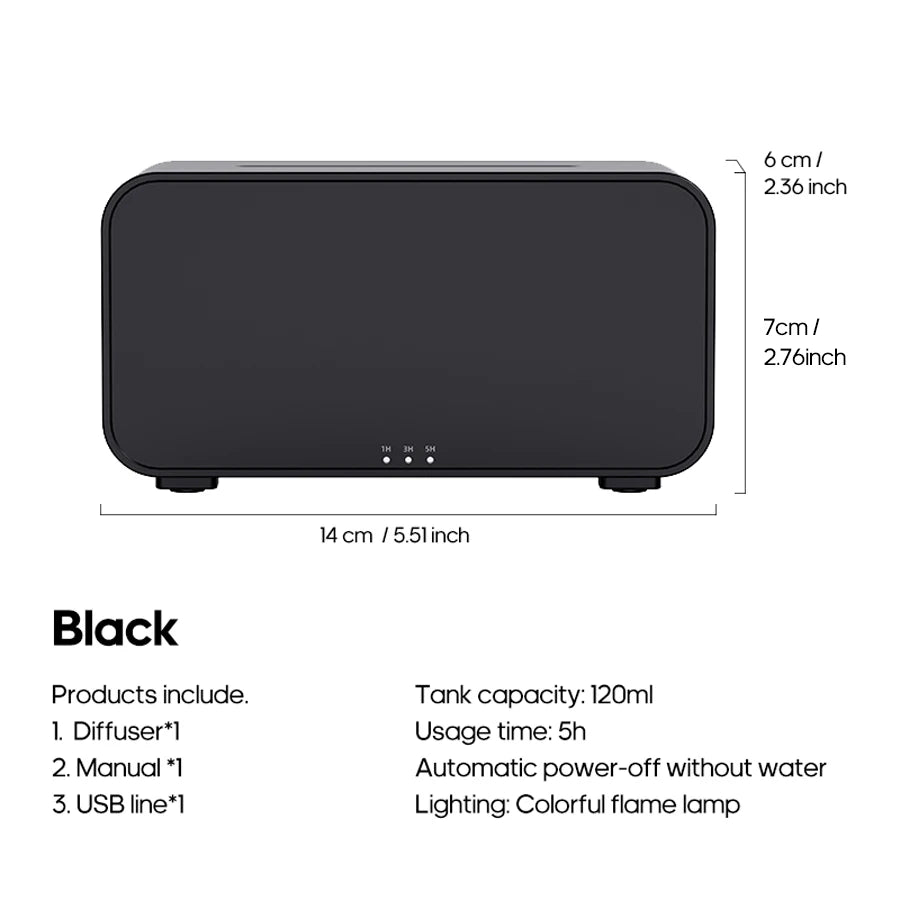 Aroma Diffuser Simulation Colorful Flame Air Humidifier Can add Essential Oil Timing Setting Ultrasonic Cool Mist Maker Fogger - Il mio negozio