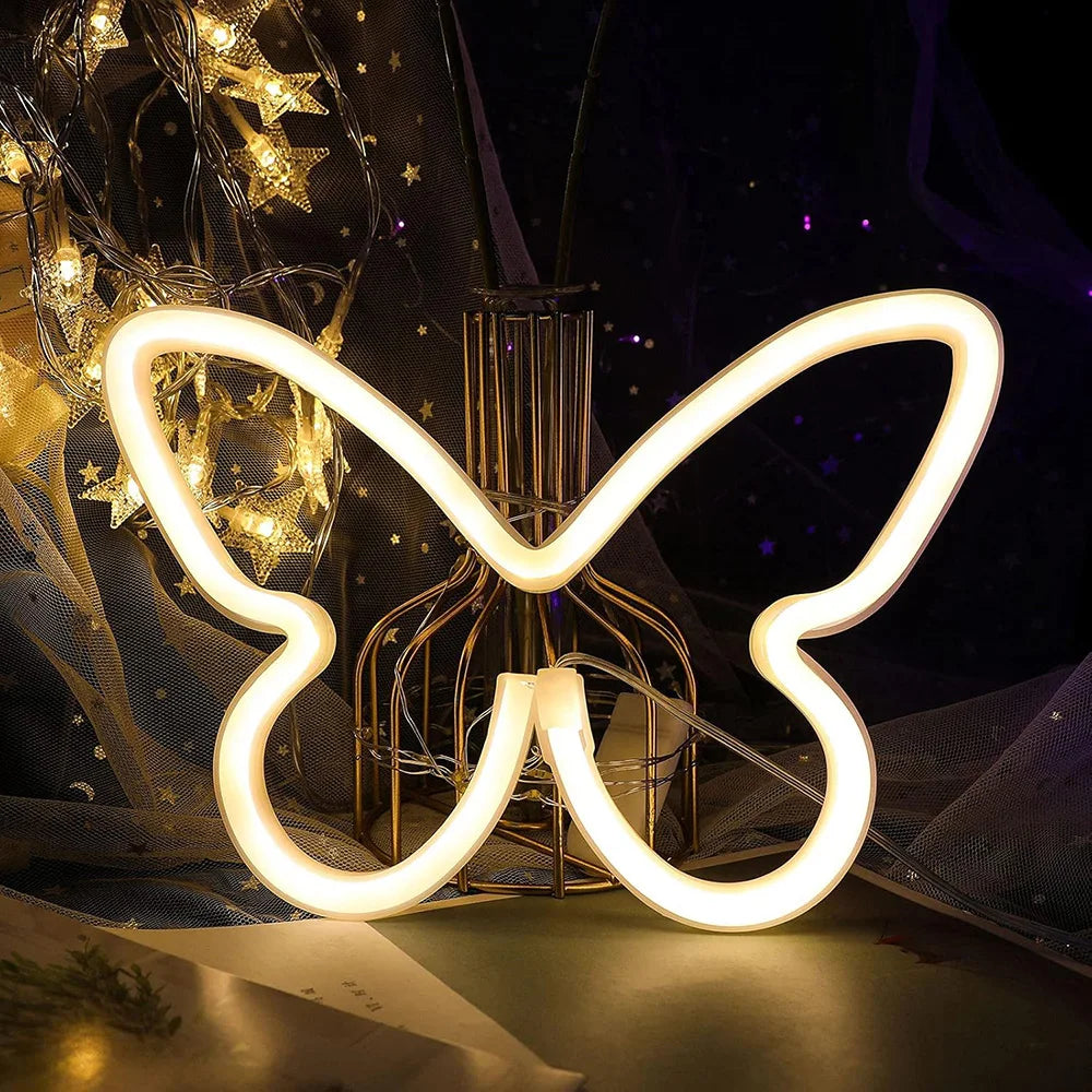 Butterfly Neon Sign USB/Battery Powered Cat LED Neon Light Skull Neon Lamp Wall Art Decor for Home - Il mio negozio