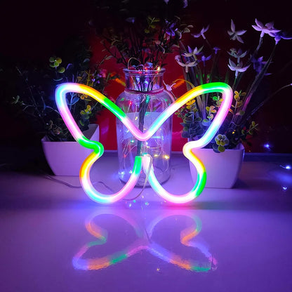 Butterfly Neon Sign USB/Battery Powered Cat LED Neon Light Skull Neon Lamp Wall Art Decor for Home - Il mio negozio