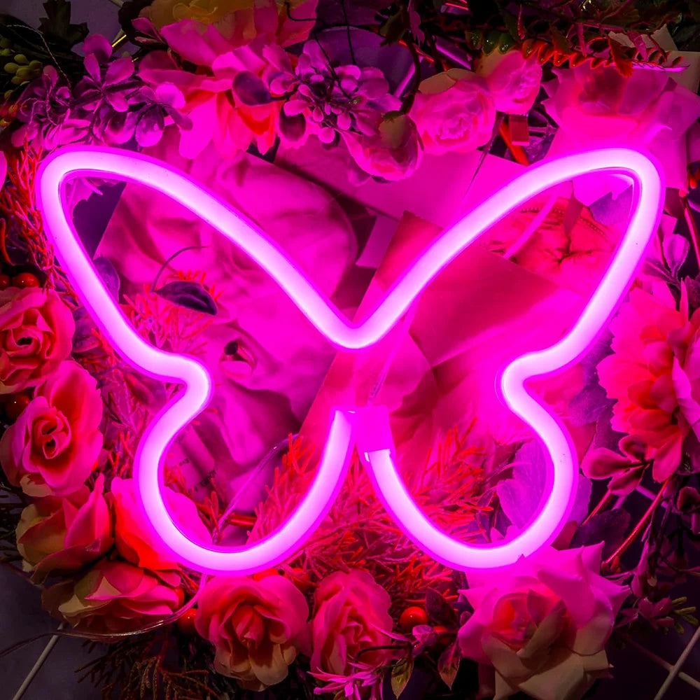 Butterfly Neon Sign USB/Battery Powered Cat LED Neon Light Skull Neon Lamp Wall Art Decor for Home - Il mio negozio
