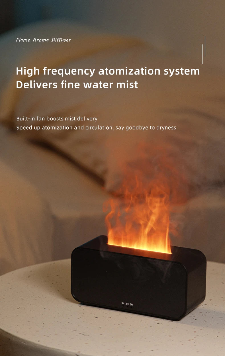 Aroma Diffuser Simulation Colorful Flame Air Humidifier Can add Essential Oil Timing Setting Ultrasonic Cool Mist Maker Fogger - Il mio negozio