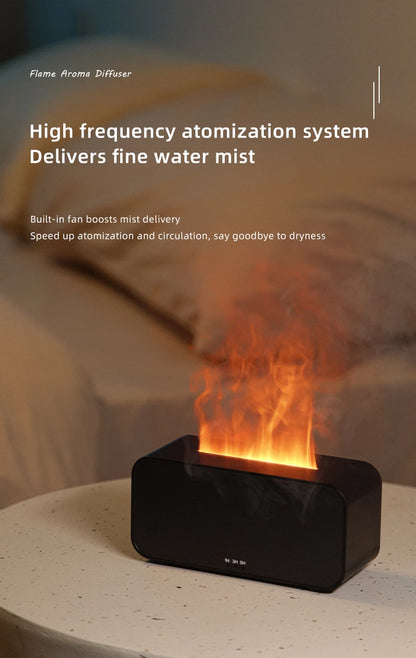 Aroma Diffuser Simulation Colorful Flame Air Humidifier Can add Essential Oil Timing Setting Ultrasonic Cool Mist Maker Fogger - Il mio negozio